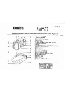 Konica Z-up 60 manual. Camera Instructions.